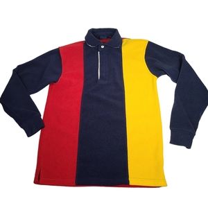 VTG 90s Christopher Rand Performance Colorblock Fleece Shirt Colorful Mens Small